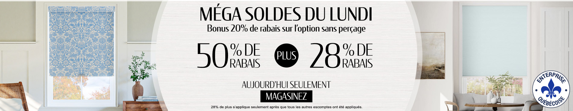 50% + 28% de rabais supplémentaire sur tout