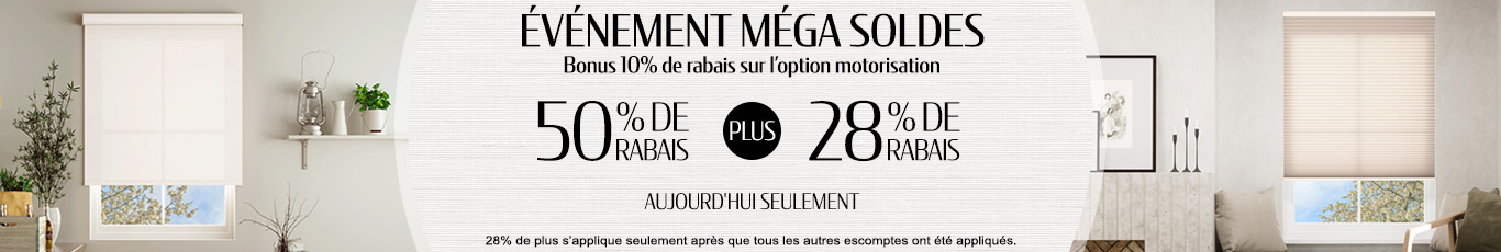 50% + 28% de rabais supplémentaire sur tout
