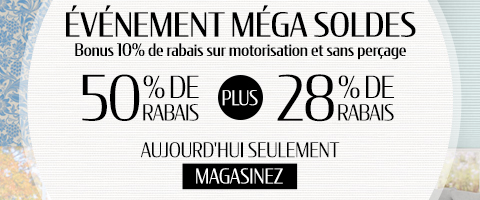 50% + 28% de rabais supplémentaire sur tout