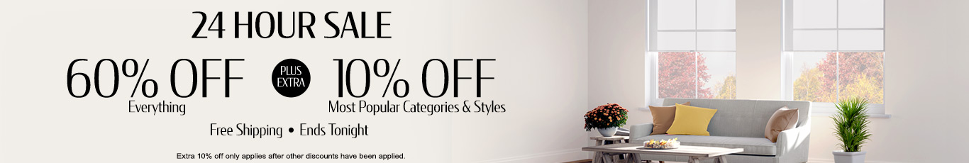 60% off everything + extra 10% off Top Selling Categories & Styles