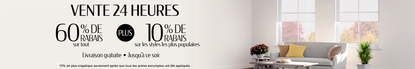 60% de rabais sur tout + 10% supplémentaire sur les styles les plus vendus