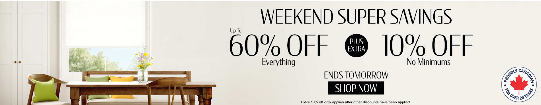Save up to 60% + extra 10% on everything