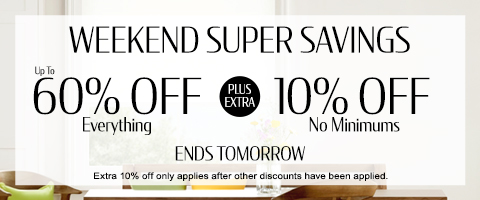 Save up to 60% + extra 10% off everything