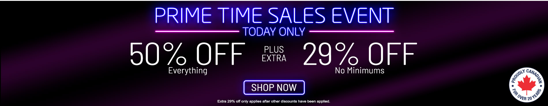 50% off everything + 29% off