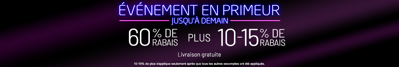 60% + 10 - 15% supplémentaire sur tout