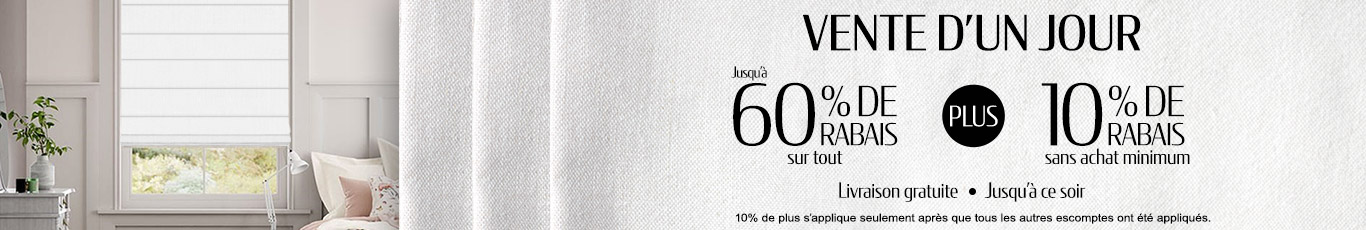 Jusqu'à 60% + 10% de rabais supplémentaire sur tout