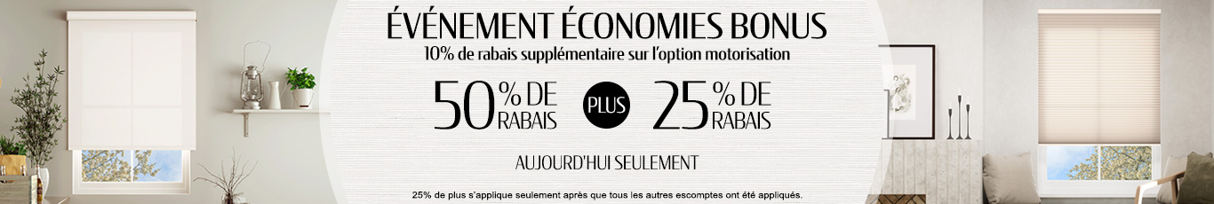 50% + 25% de rabais supplémentaire