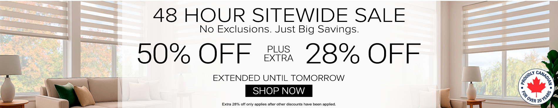 Save 50% + extra 28% on everything
