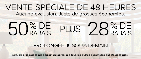 50% + 28% de rabais supplémentaire sur tout