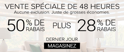 50% + 28% de rabais supplémentaire sur tout