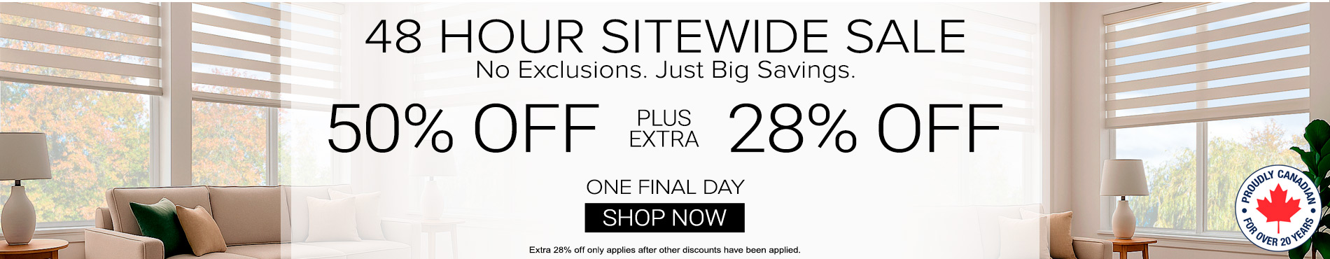 Save 50% + extra 28% on everything