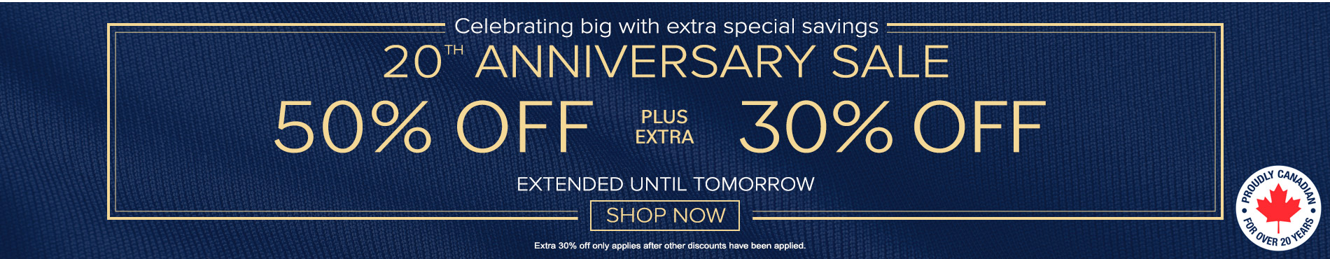 Save 50% + extra 30% on everything