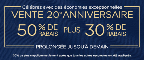 50% + 28% de rabais supplémentaire sur tout