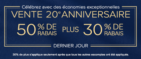 50% + 28% de rabais supplémentaire sur tout