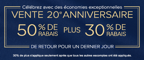 50% + 28% de rabais supplémentaire sur tout