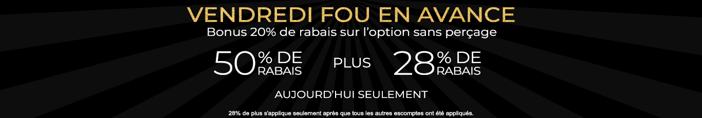 50% + 28% de rabais supplémentaire sur tout