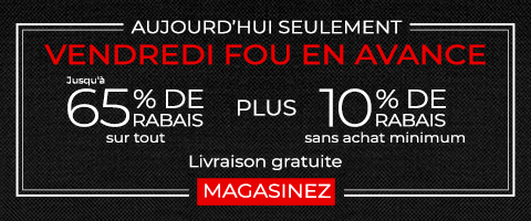 Jusqu'à 65% + 10% de rabais supplémentaire sur tout