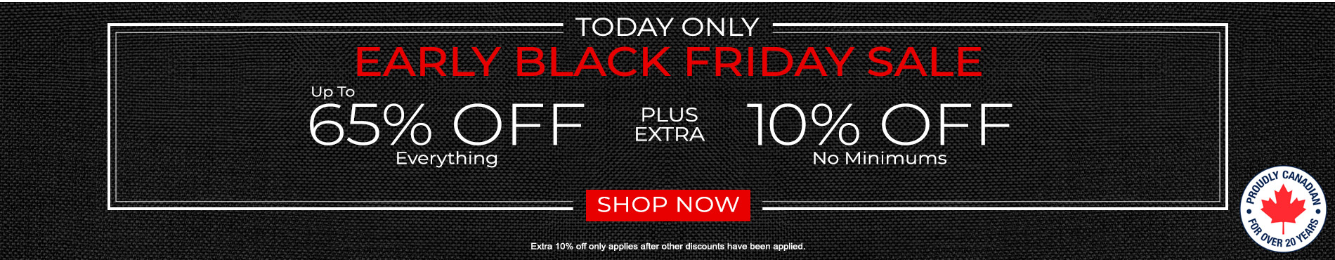 Save up to 65% + extra 10% on everything