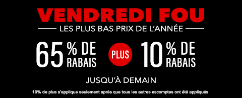 65% de rabais sur tout + 10% de rabais sur les toiles à rouleau et stores cellulaires