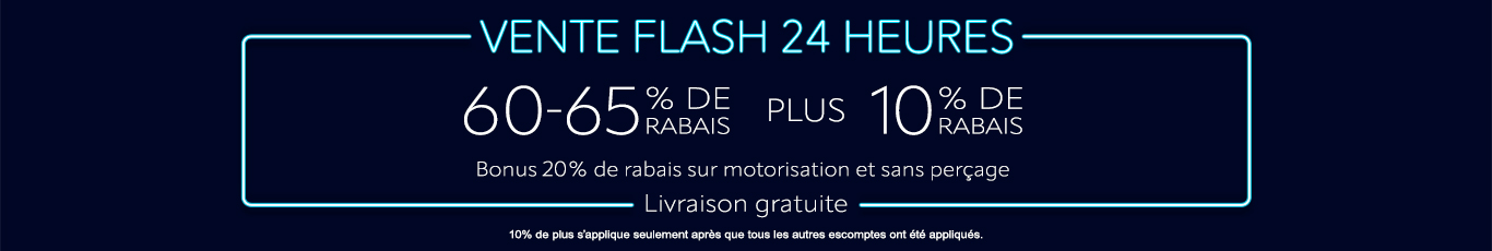 60-65% de rabais sur tout + 10% supplémentaire