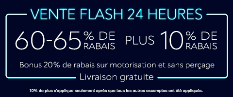 60-65% de rabais sur tout + 10% supplémentaire