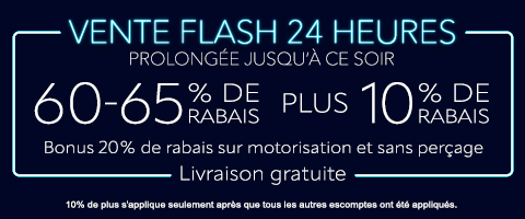 60-65% de rabais sur tout + 10% supplémentaire