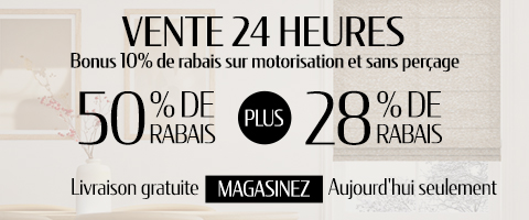 50% + 28% de rabais supplémentaire sur tout