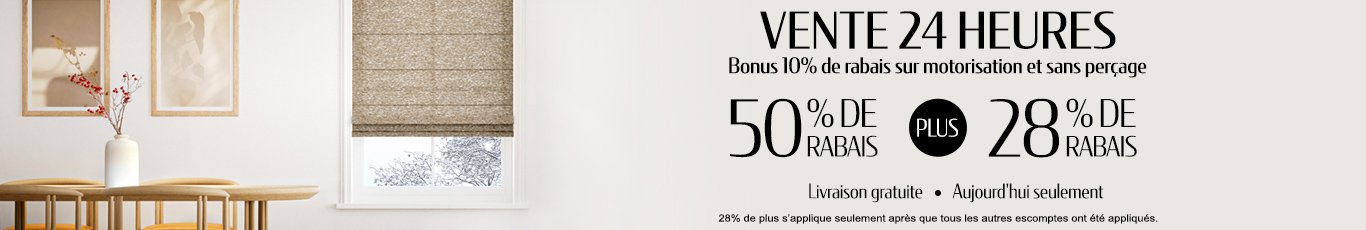 50% + 28% de rabais supplémentaire sur tout