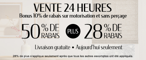 50% + 28% de rabais supplémentaire sur tout