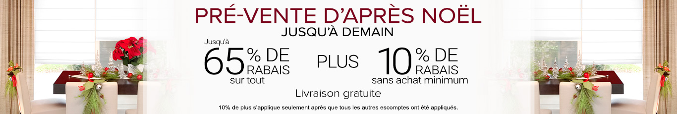 Jusqu'à 65% de rabais sur tout + 10% de rabais