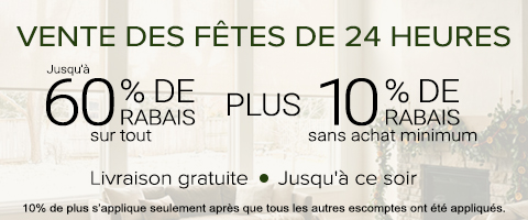 Jusqu'à 60% + 10% de rabais supplémentaire sur tout