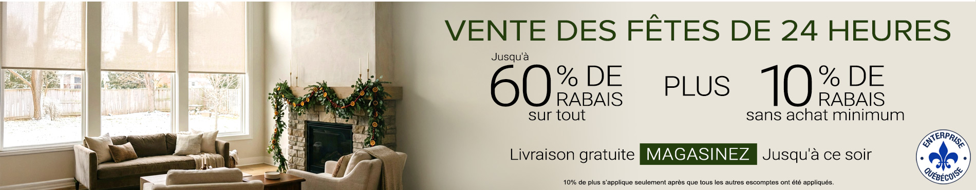 Jusqu'à 60% + 10% de rabais supplémentaire sur tout