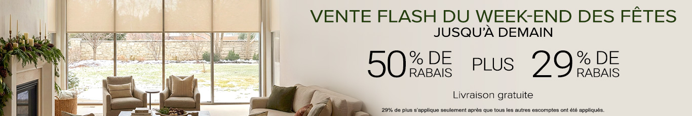 50% de rabais sur tout + 29% de rabais