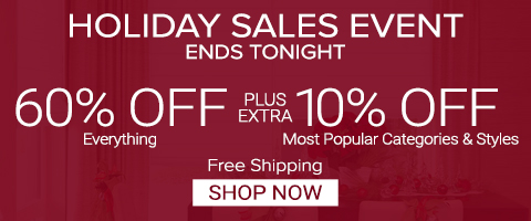 60% off everything + extra 10% off Top Selling Categories & Styles