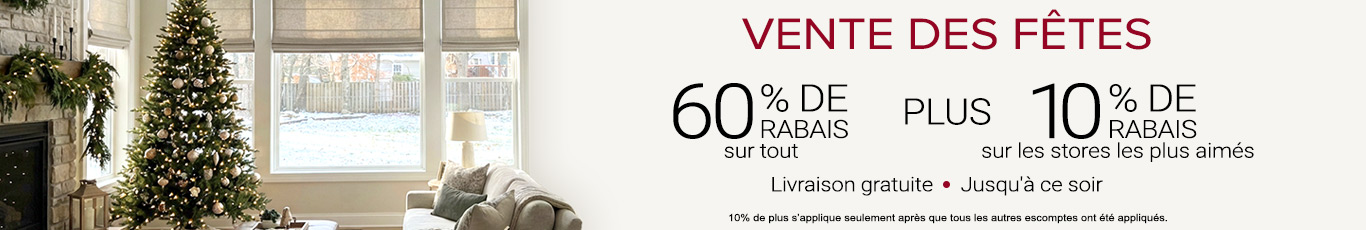 60% de rabais sur tout + 10% supplémentaire sur les stores les plus aimés