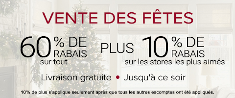 60% de rabais sur tout + 10% supplémentaire sur les stores les plus aimés