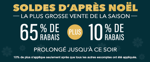 65% de rabais sur tout + 10% de rabais sur les toiles à rouleau et stores cellulaires