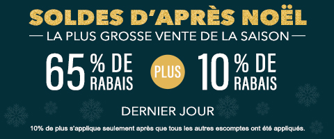 65% de rabais sur tout + 10% de rabais sur les toiles à rouleau et stores cellulaires