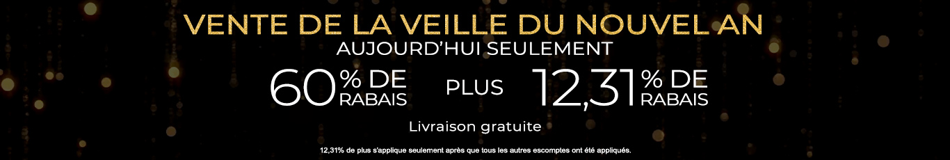 60% + 12,31% de rabais supplémentaire sur tout