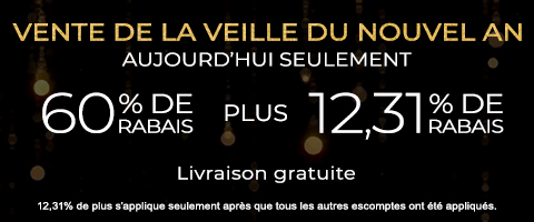 60% + 12,31% de rabais supplémentaire sur tout