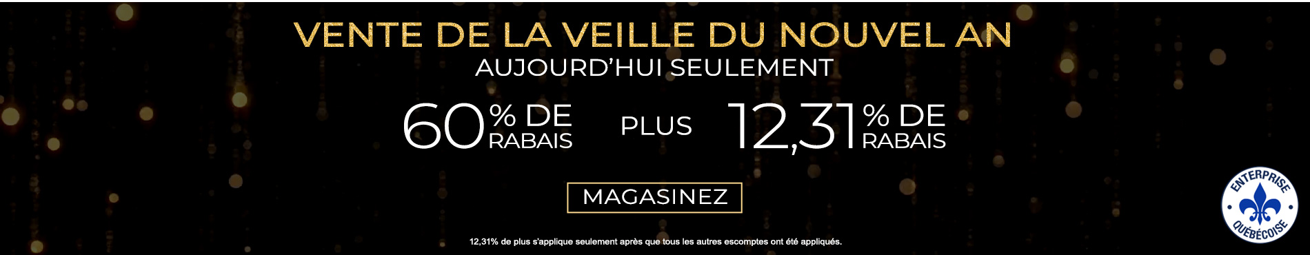 60% + 12,31% supplémentaire sur tout