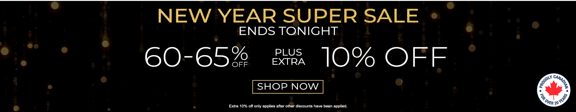 60-65% off everything + extra 10% off