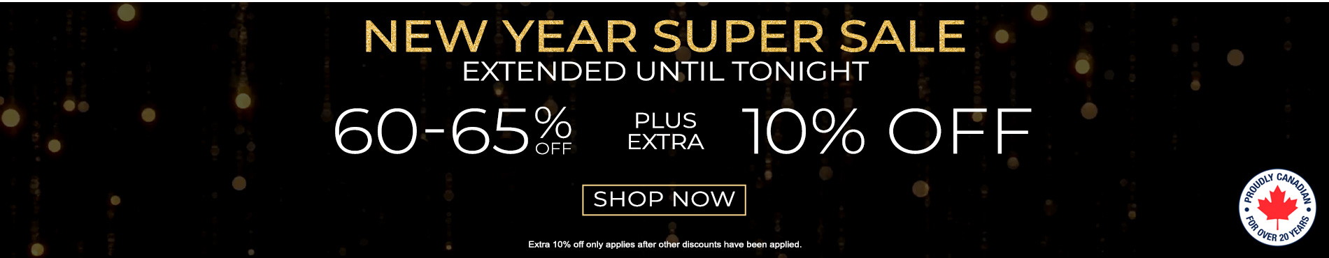 60-65% off everything + extra 10% off