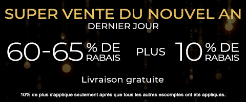 60-65% de rabais sur tout + 10% supplémentaire