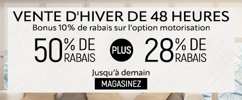 50% + 28% de rabais supplémentaire sur tout