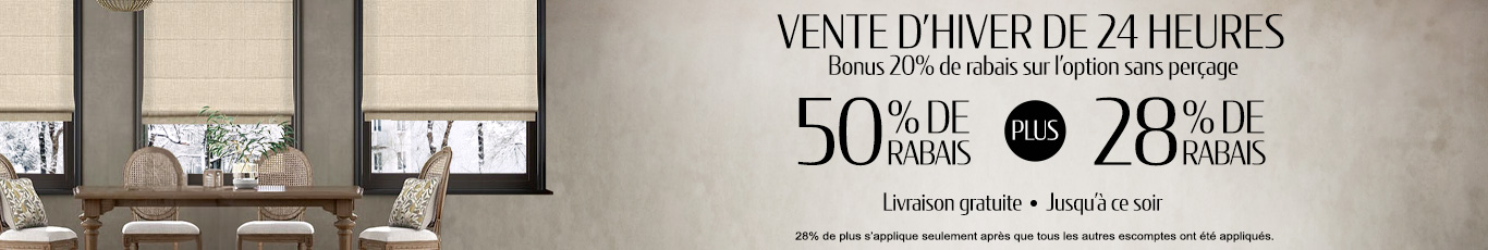 50% + 28% de rabais supplémentaire sur tout