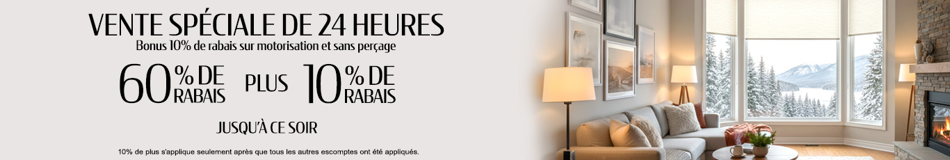 60% + 10% de rabais supplémentaire sur tout