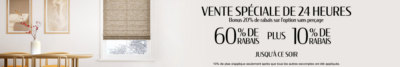 60% + 10% de rabais supplémentaire sur tout