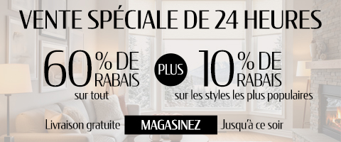 60% de rabais sur tout + 10% supplémentaire sur les styles les plus vendus