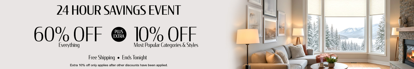 60% off everything + extra 10% off Top Selling Categories & Styles
